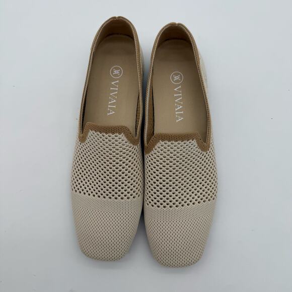 Vivaia Reva Perforated Slip On Minimalist Loafer Knit Breathable Comfort Ivory 8 - Picture 4 of 8